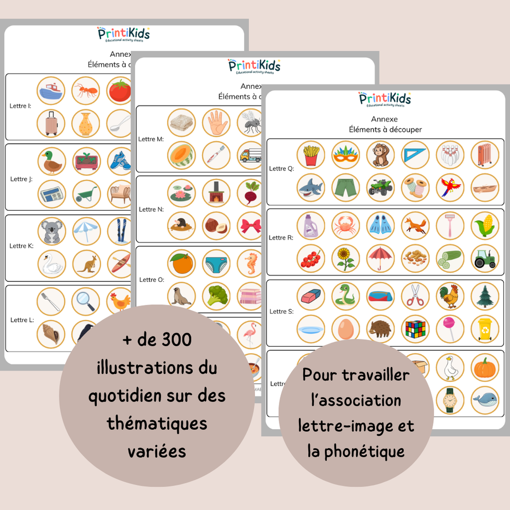 Alphabet et phonologie – activités lettres et sons avec découpage et collage - GS CP