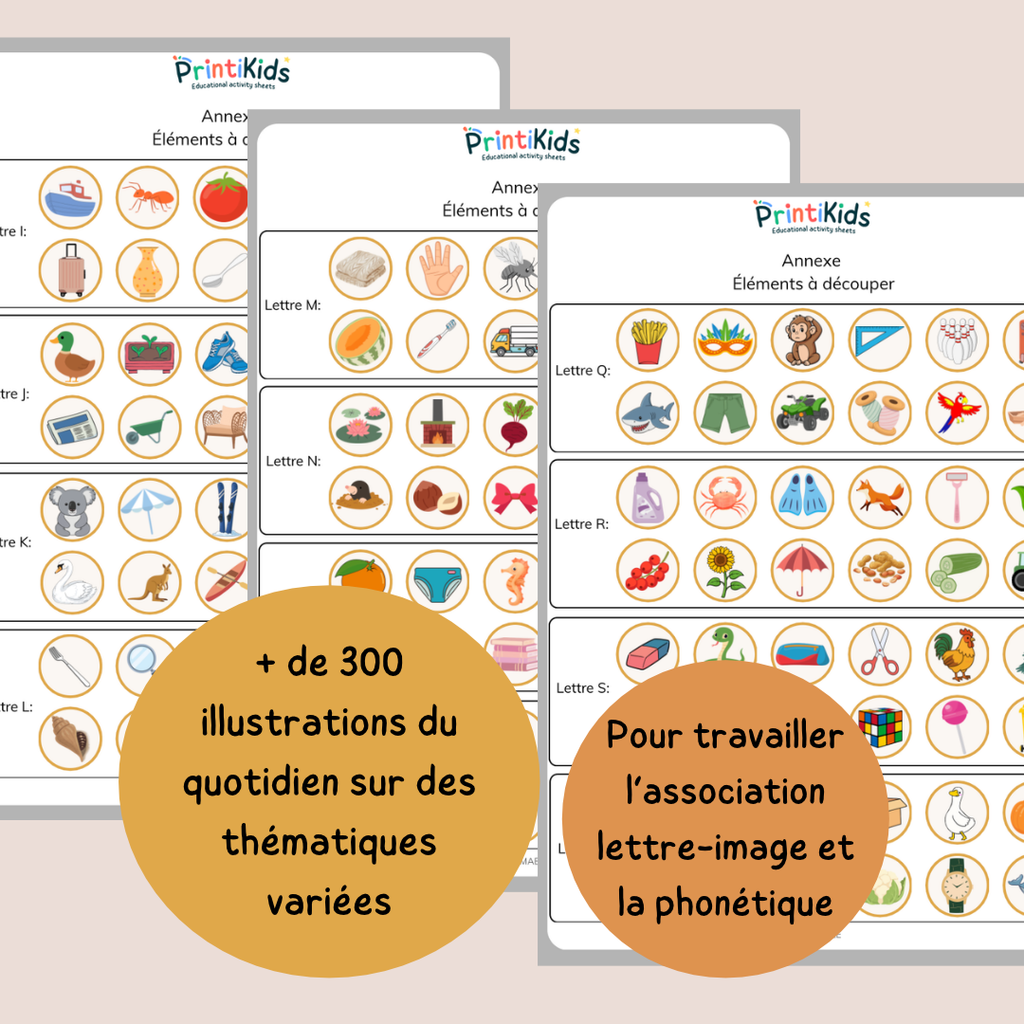 Alphabet et phonologie – activités lettres et sons avec découpage et collage - GS CP