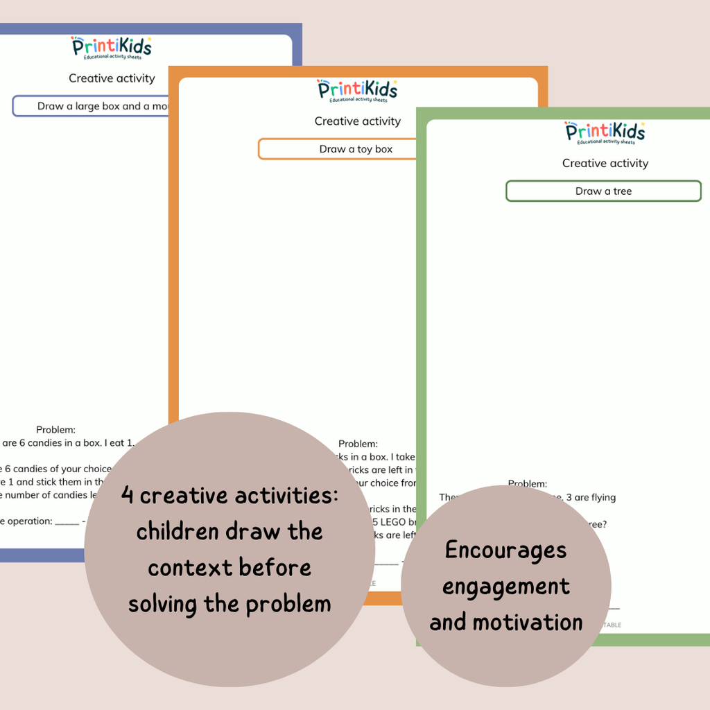Addition and Subtraction Activities - Simple & Illustrated Math Problems - Grades 1-2