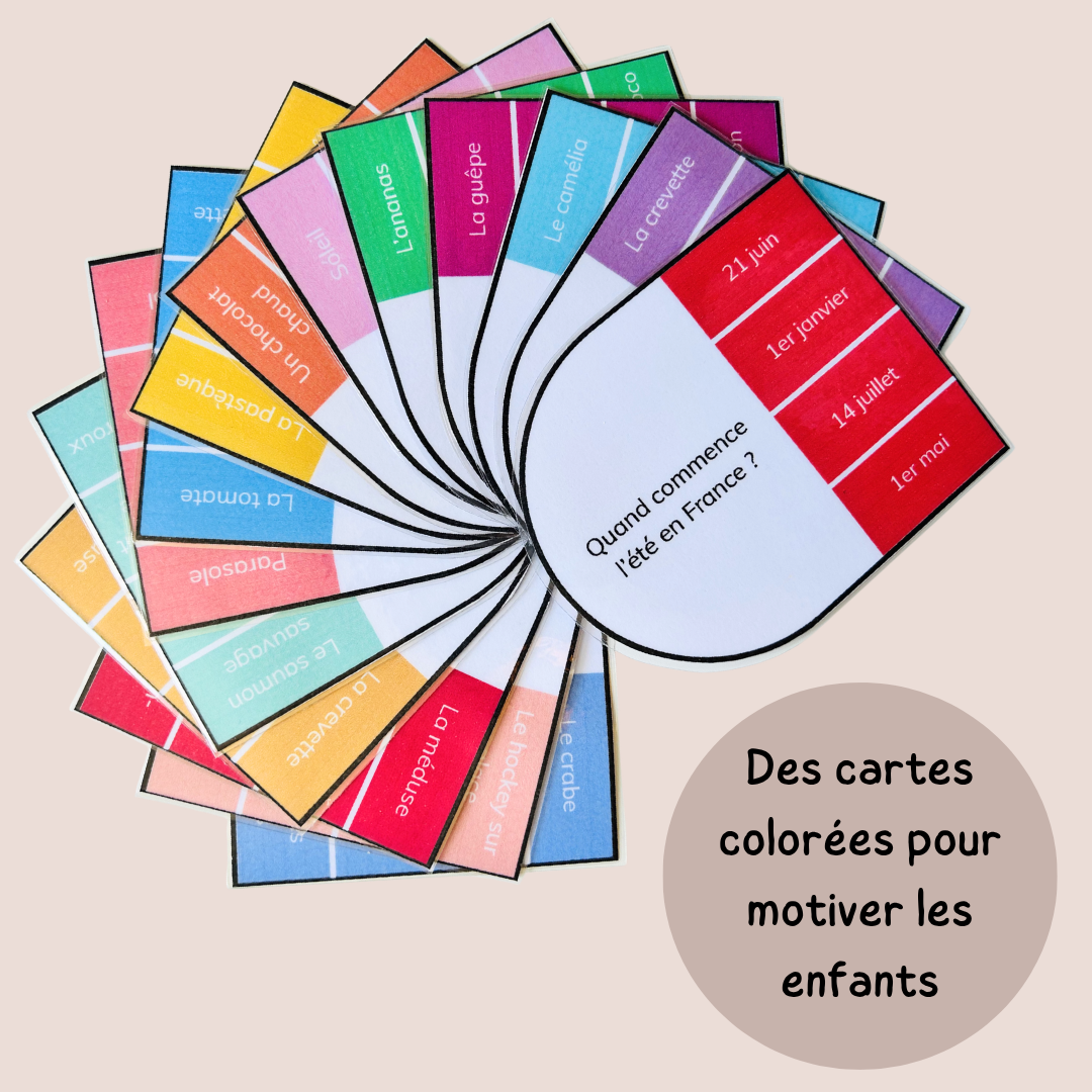 Cartes à pinces de l'été – Jeu de lecture et compréhension CP CE1 CE2