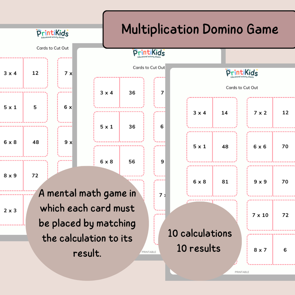 Multiplication Games Bundle Printable – 4 Fun Times Tables Activities (Ages 7–9 | Grade 2–3 / Year 3–4)