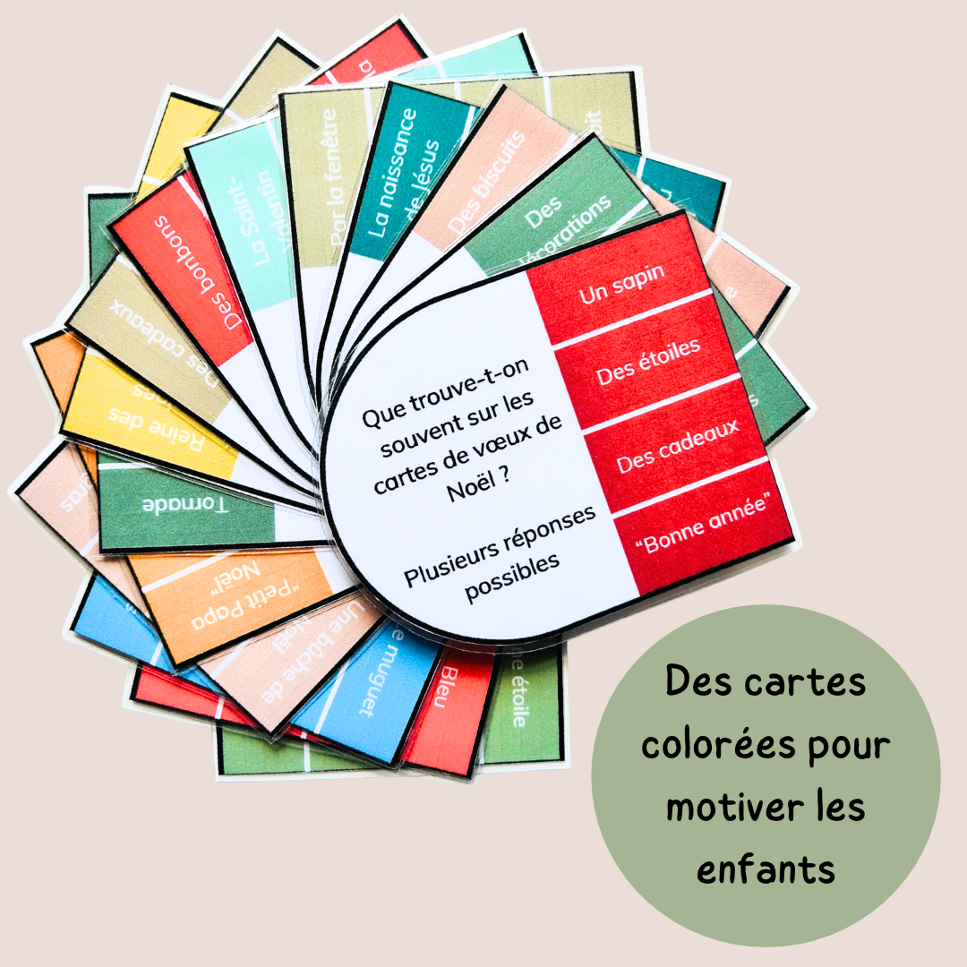 Cartes à pinces de Noël – Lecture et compréhension CP CE1 CE2