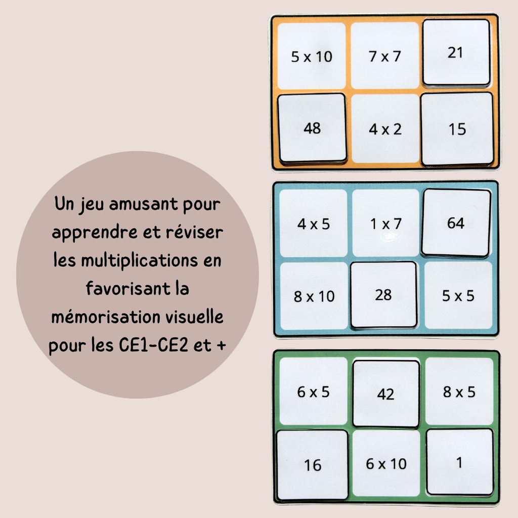 Loto des multiplications – Jeu de tables CE1 CE2