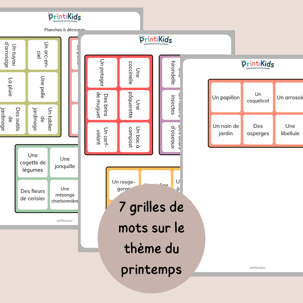 Loto de printemps – Jeu de lecture et vocabulaire CP CE1