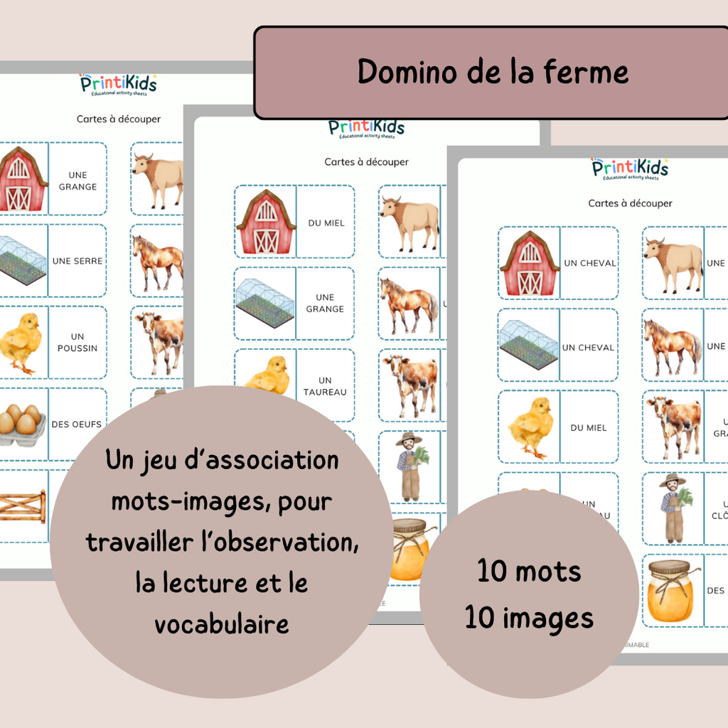 Pack jeux de la ferme - 4 activités CP CE1