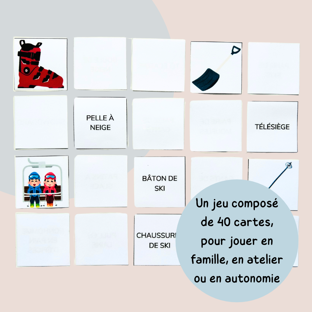 Memory de l’hiver – Jeu de lecture et vocabulaire - CP CE1