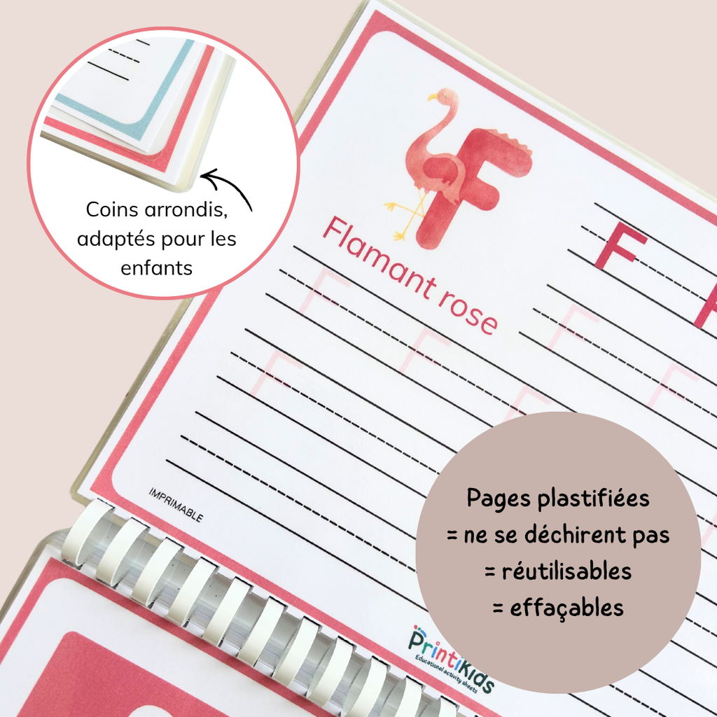 Fiche écriture alphabet CP GS animaux majuscules minuscules