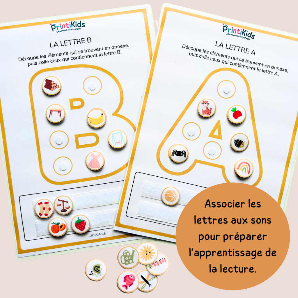 Alphabet et phonologie – activités lettres et sons avec découpage et collage - GS CP
