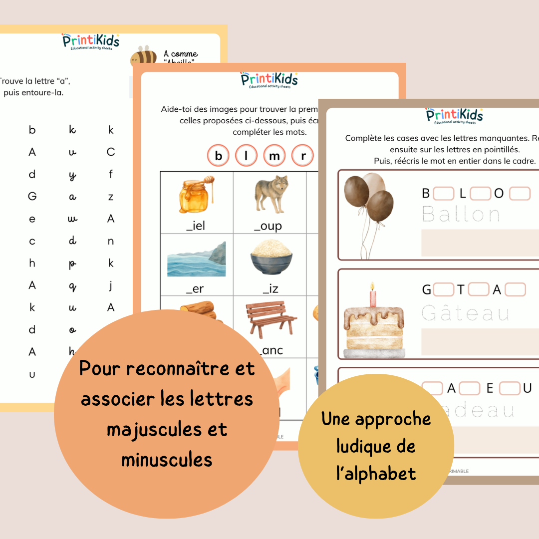 Activités alphabet – 20 fiches lettres de l’alphabet - GS - CP
