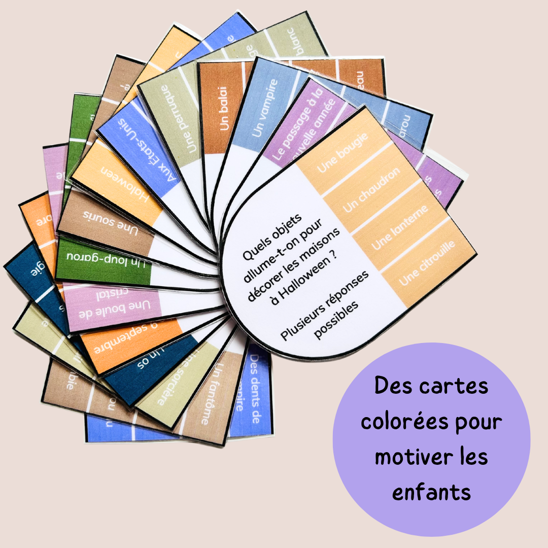 Cartes à pinces Halloween – Lecture et compréhension – CP CE1 CE2