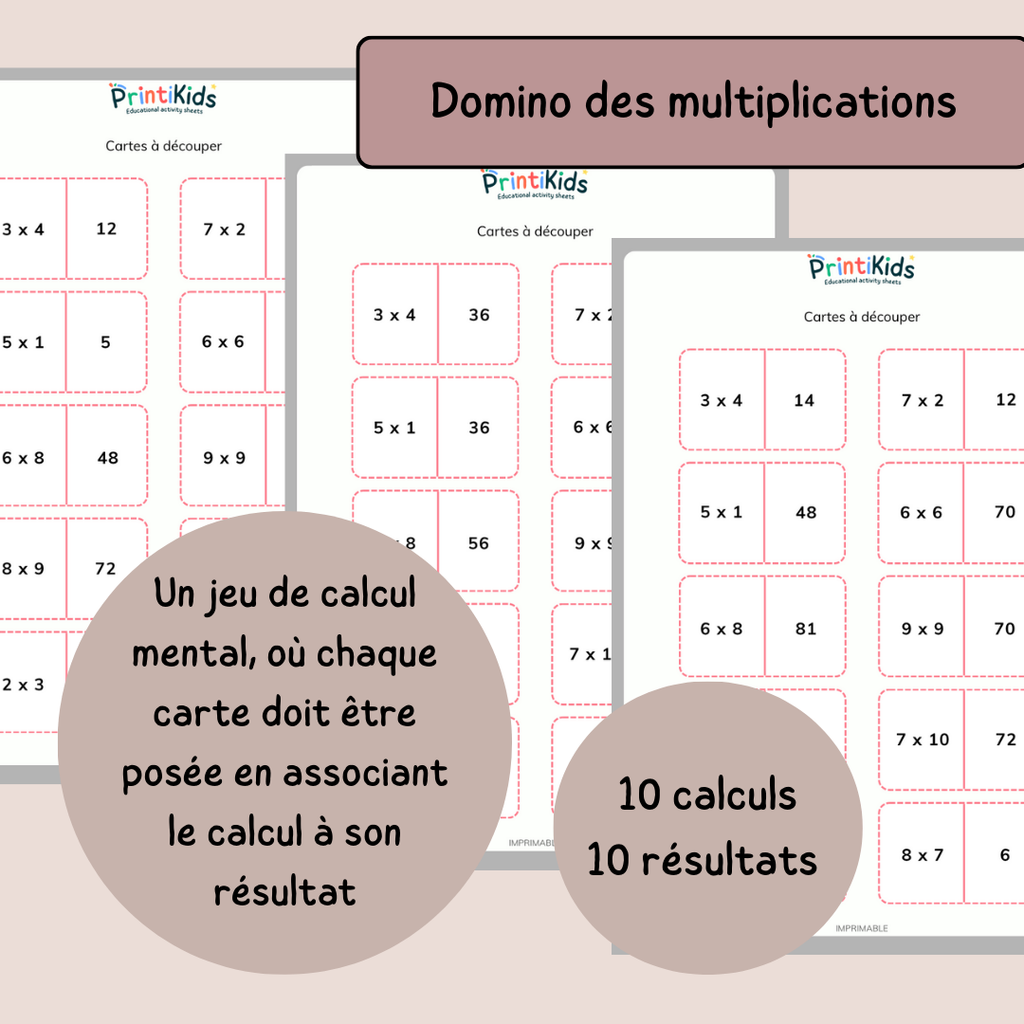 Pack jeux des multiplications - 4 activités CE1 CE2