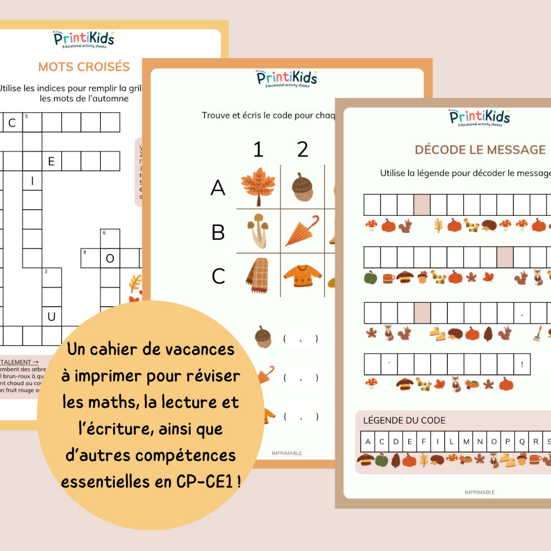 Maxi Pack d'activités d'automne à imprimer – 35 activités éducatives - CP CE1