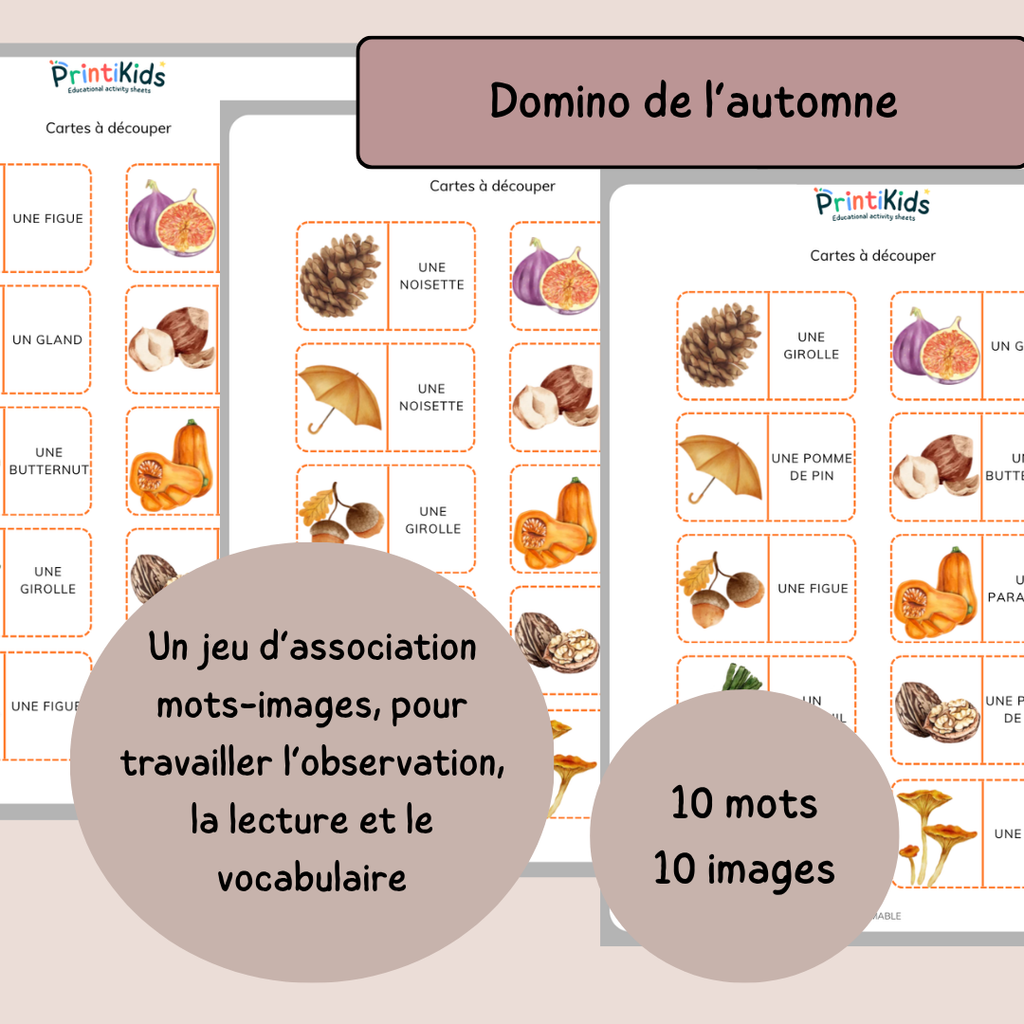 Pack Jeux d'Automne – 4 jeux de vocabulaire et lecture – CP CE1