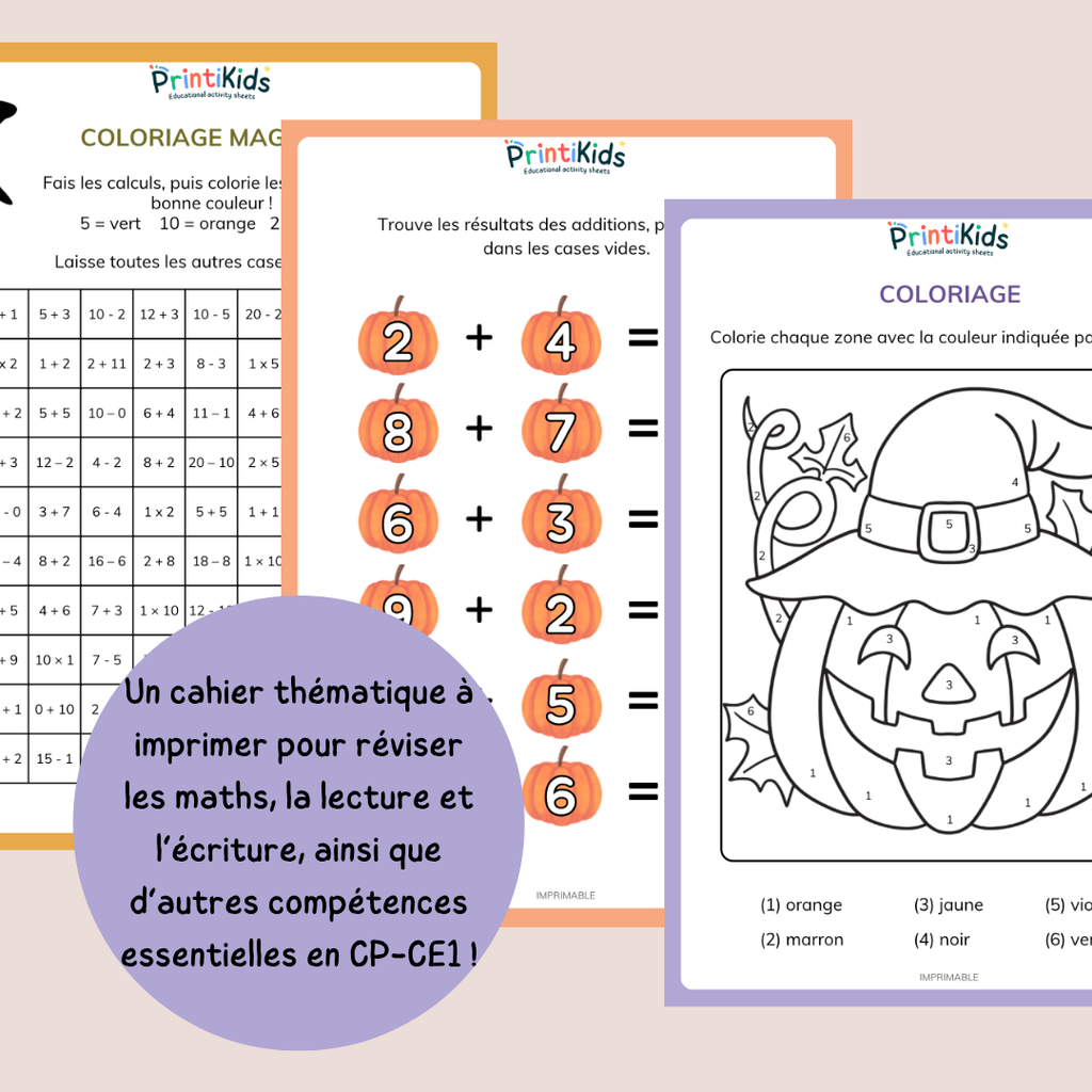 Maxi Pack d’activités Halloween – 35 activités éducatives – CP CE1
