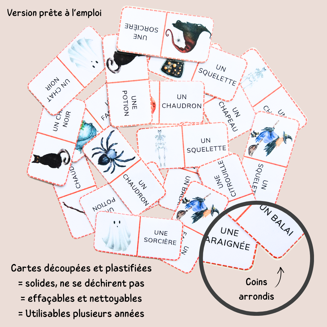 Domino Halloween – Jeu de lecture et vocabulaire – CP CE1
