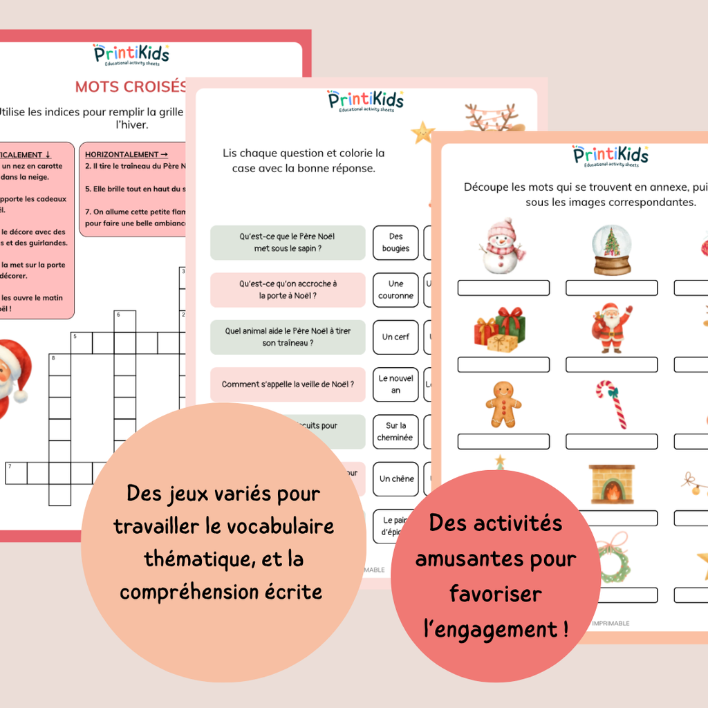 Maxi Pack d’activités de Noël – 35 pages de jeux et exercices - CP CE1