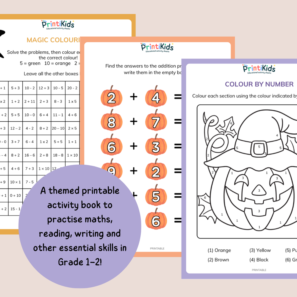 Halloween Activity Mega Pack – 35 Printable Activities – Grade 1–2
