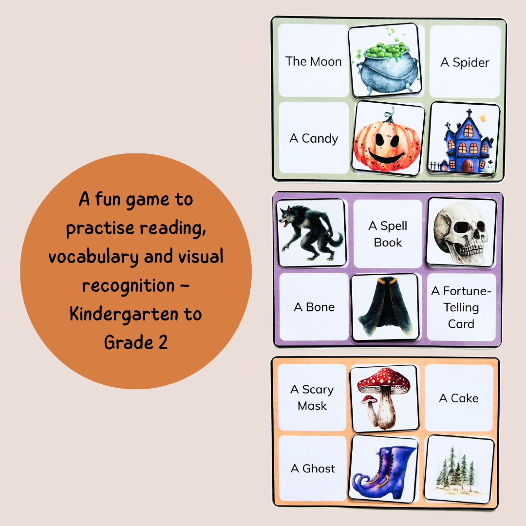 Halloween Bingo – Reading & Vocabulary Game – Grade 1–2