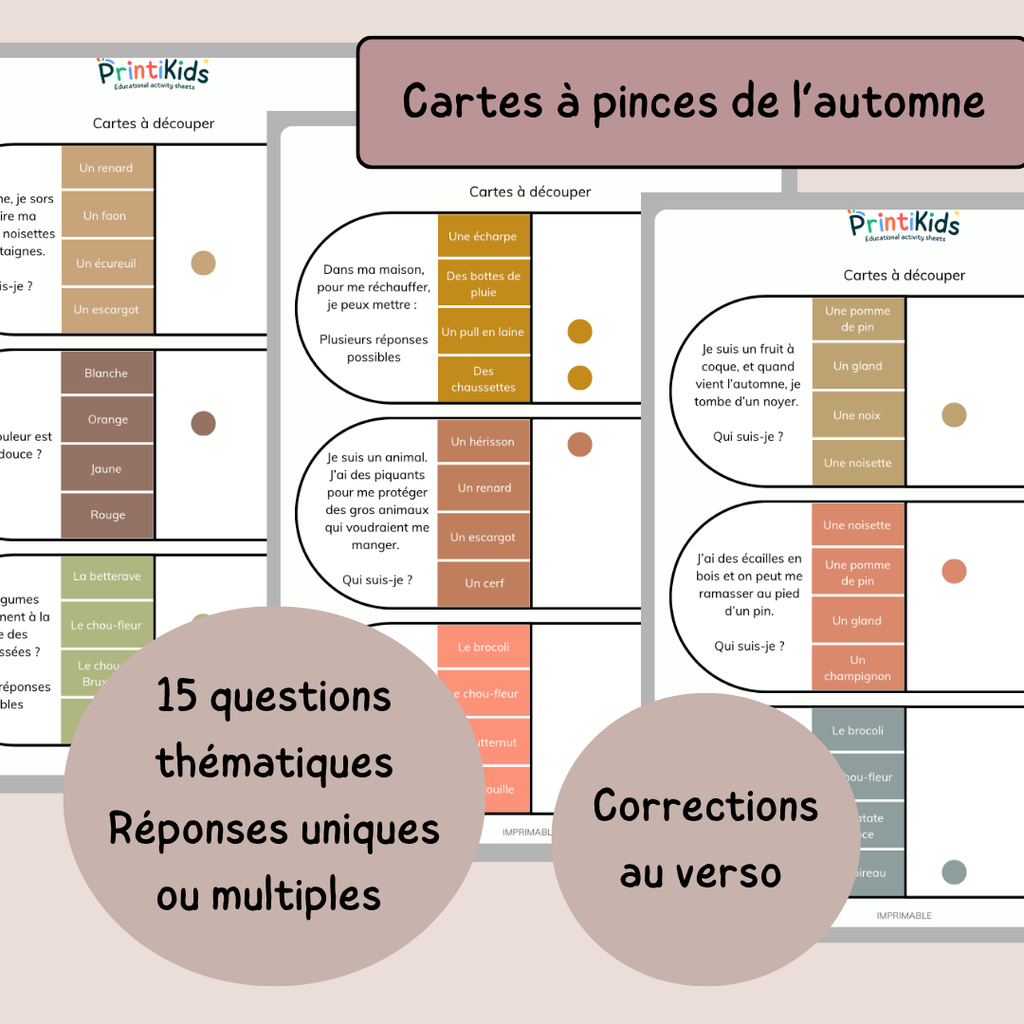 Pack Jeux d'Automne – 4 jeux de vocabulaire et lecture – CP CE1
