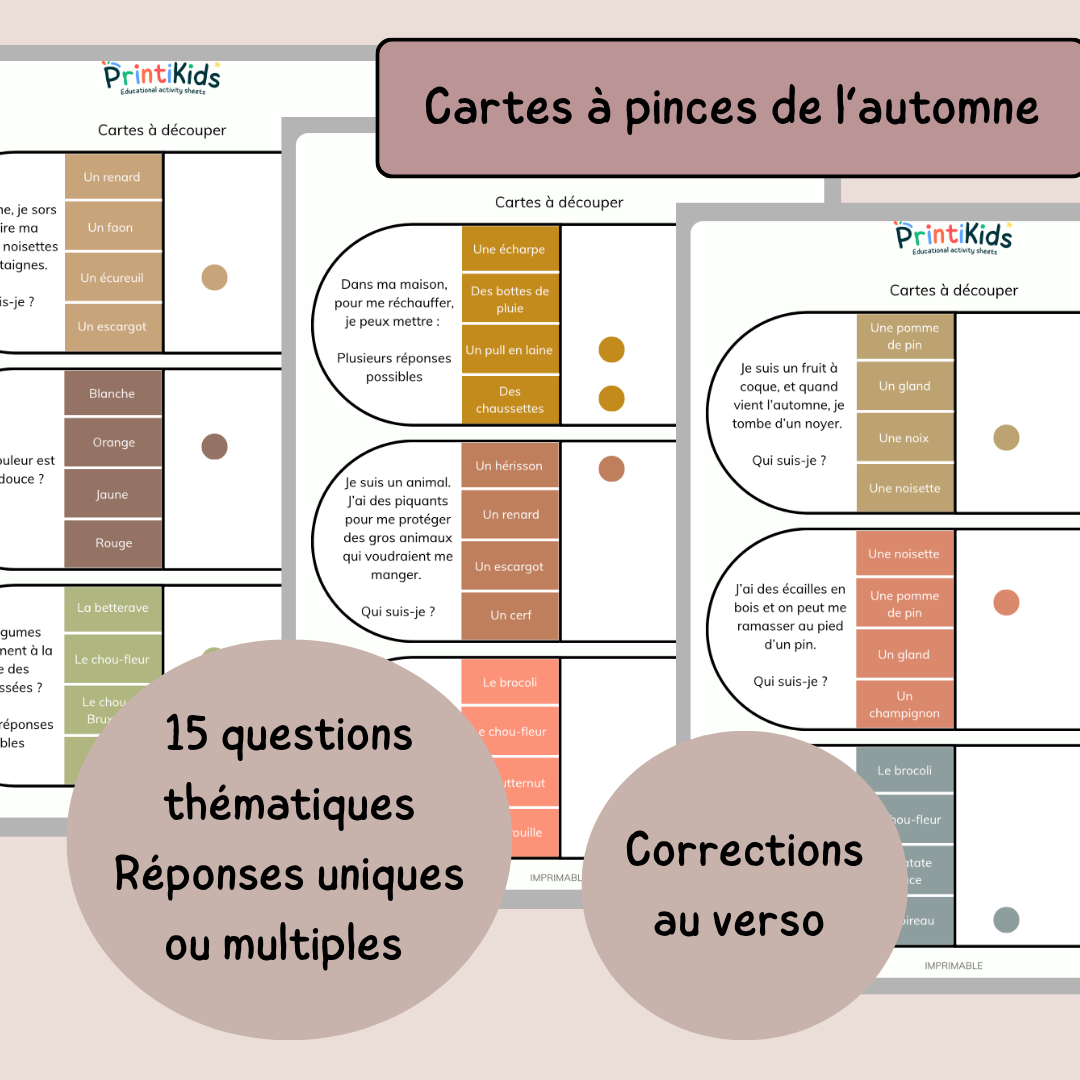 Pack Jeux d'Automne – 4 jeux de vocabulaire et lecture – CP CE1