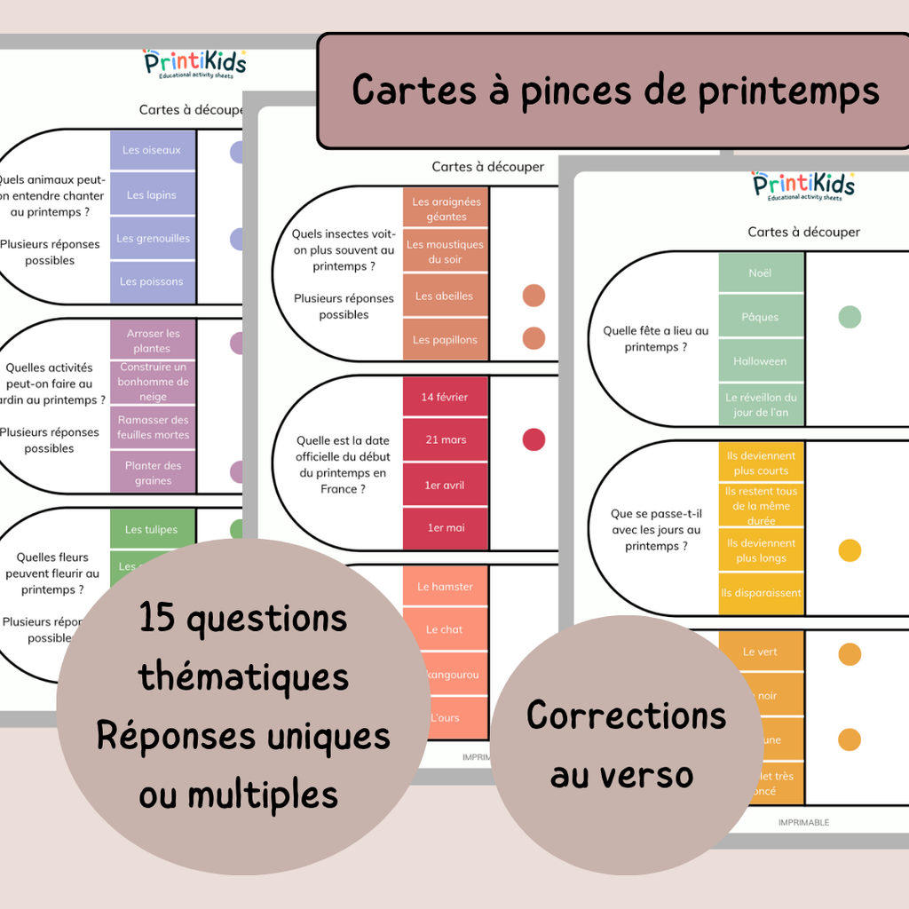 Pack jeux de printemps – Pack de 4 activités vocabulaire et lecture - CP CE1