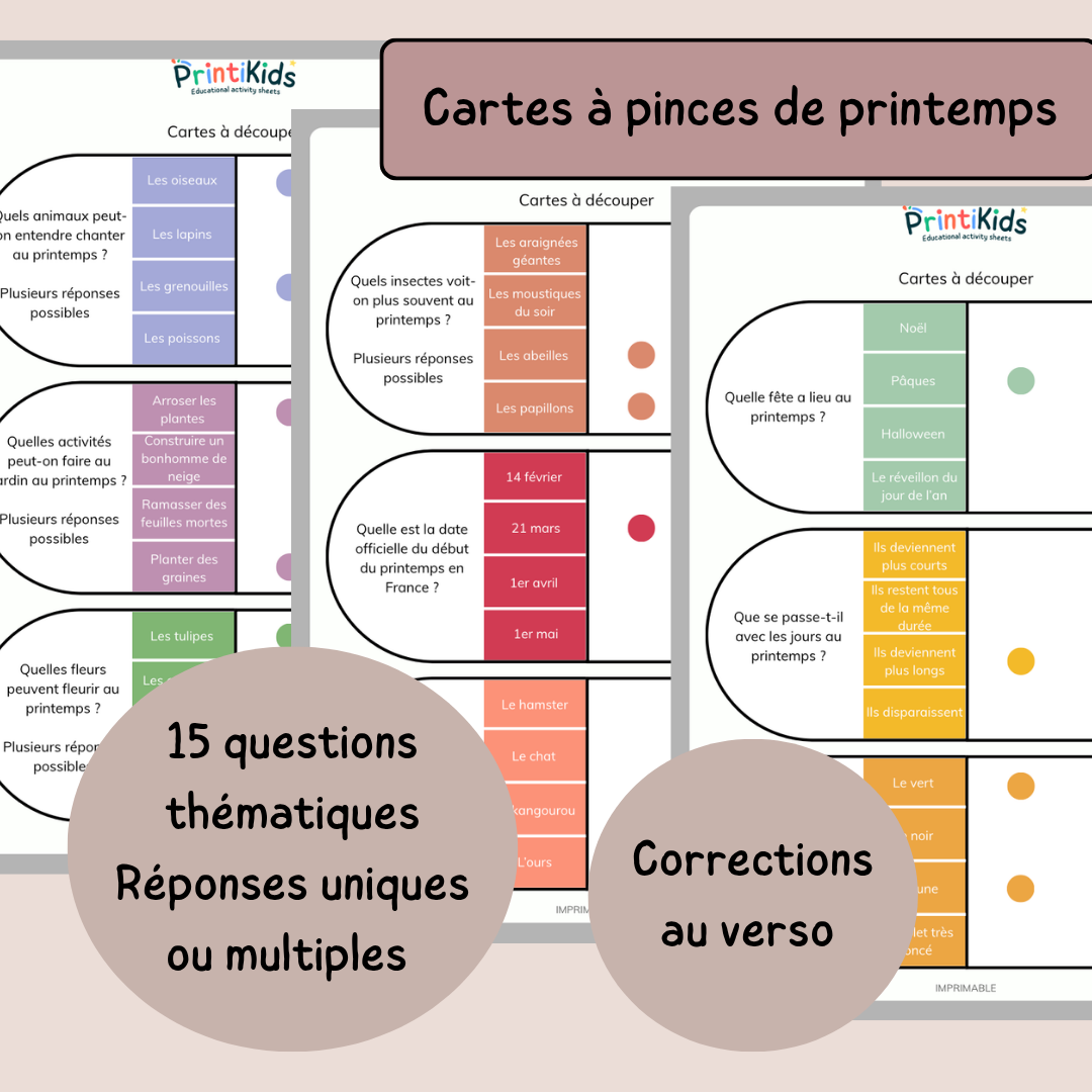Pack jeux de printemps – Pack de 4 activités vocabulaire et lecture - CP CE1