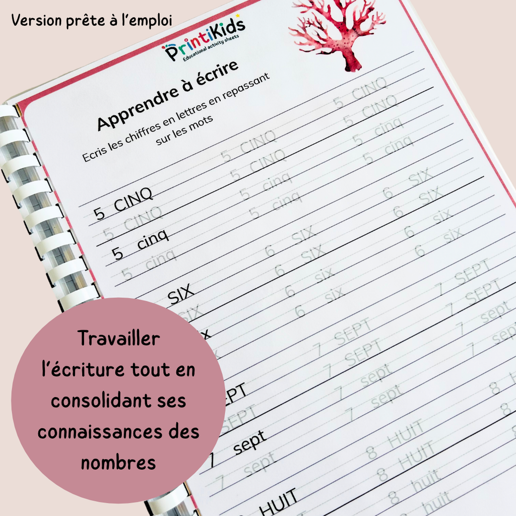 Fiche écriture - Nombres en lettres jusqu'à 100 CP CE1 CE2