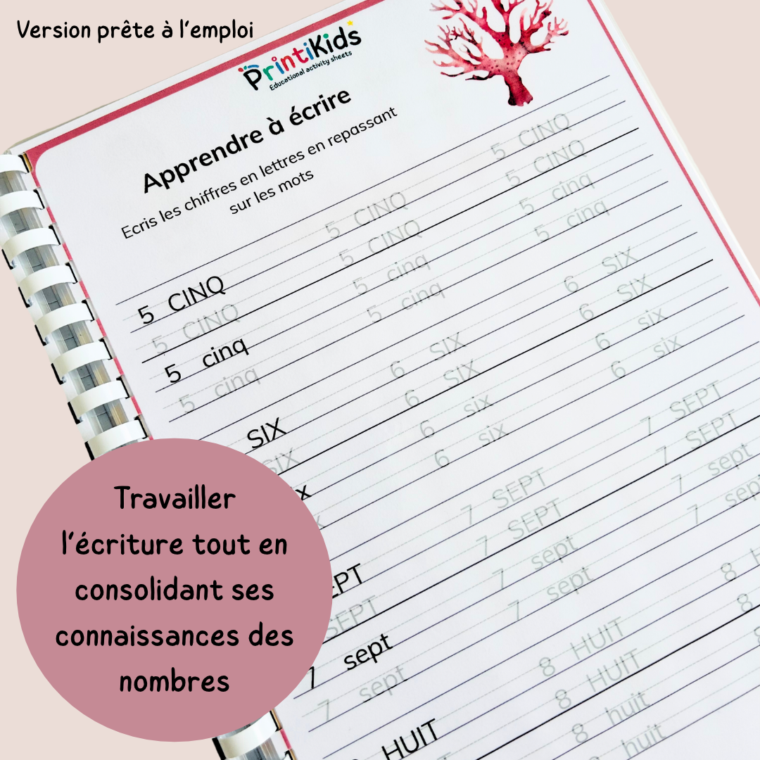 Fiche écriture - Nombres en lettres jusqu'à 100 CP CE1 CE2