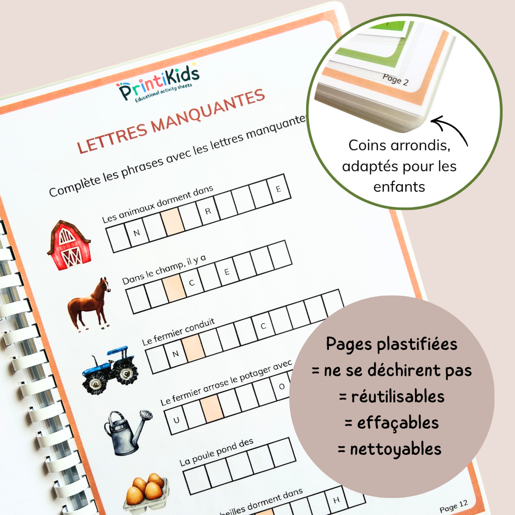 Pack activités de la ferme – Pack de jeux éducatifs et fiches pédagogiques - CP CE1