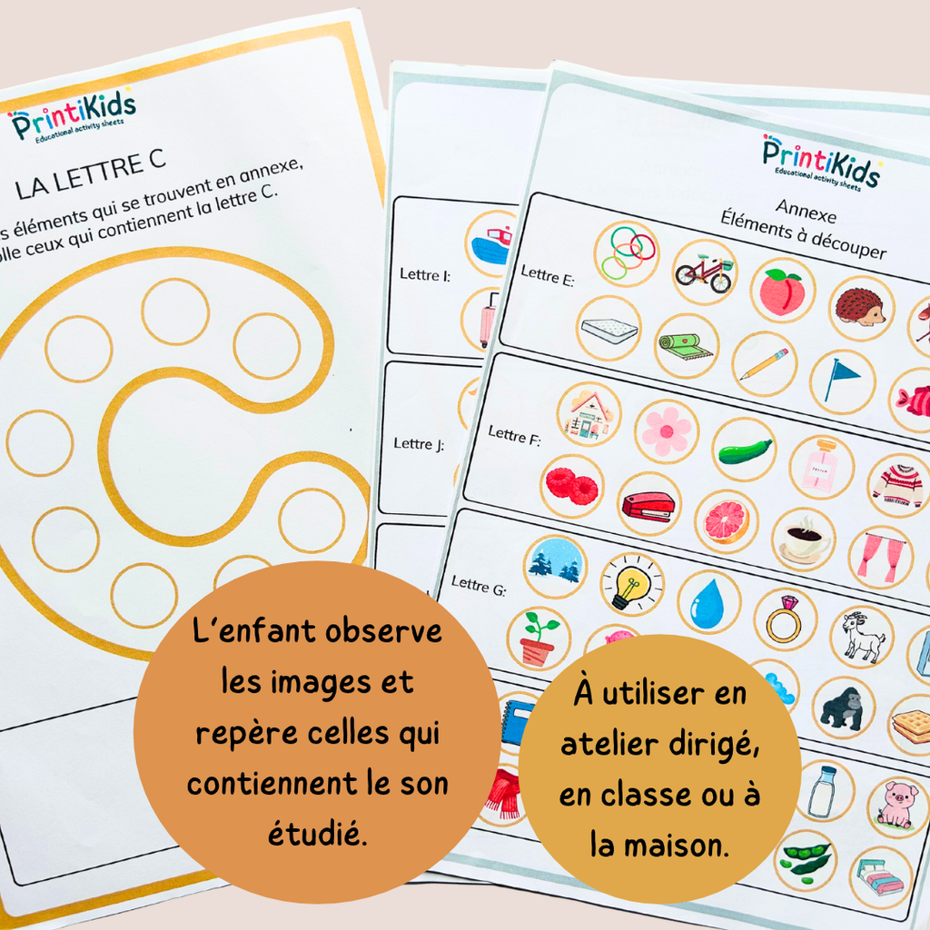Alphabet et phonologie – activités lettres et sons avec découpage et collage - GS CP