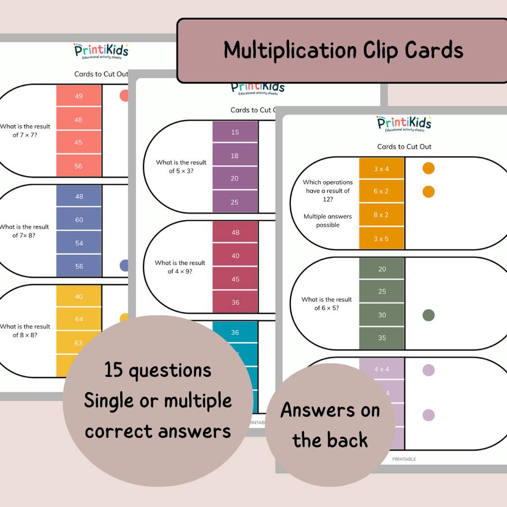 Multiplication Games Bundle Printable – 4 Fun Times Tables Activities (Ages 7–9 | Grade 2–3 / Year 3–4)