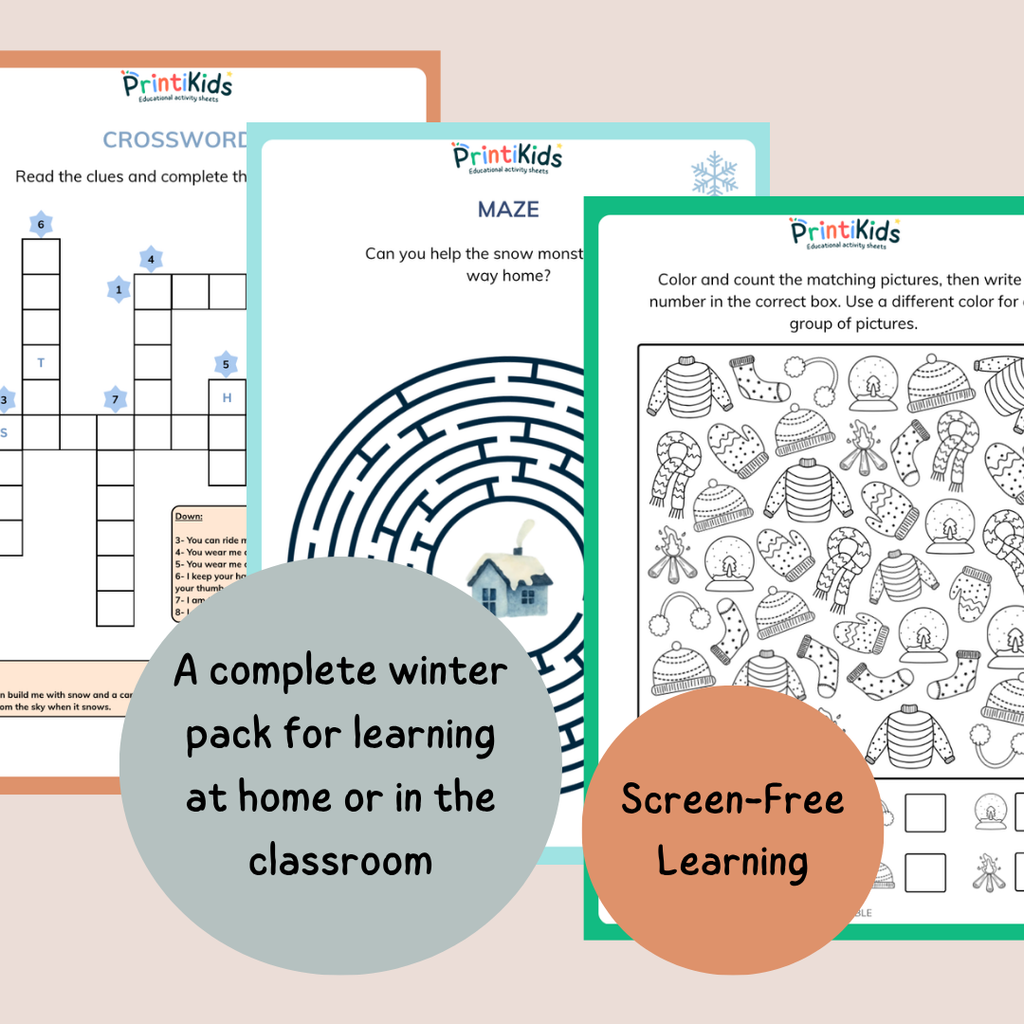 Winter Activity Pack – 20 Printable Activities – Grade 1–2
