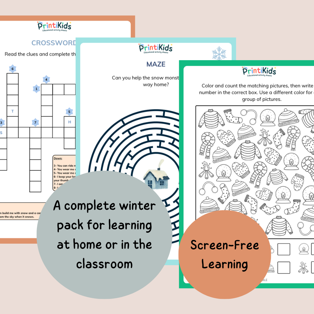 Winter Activity Pack – 20 Printable Activities – Grade 1–2