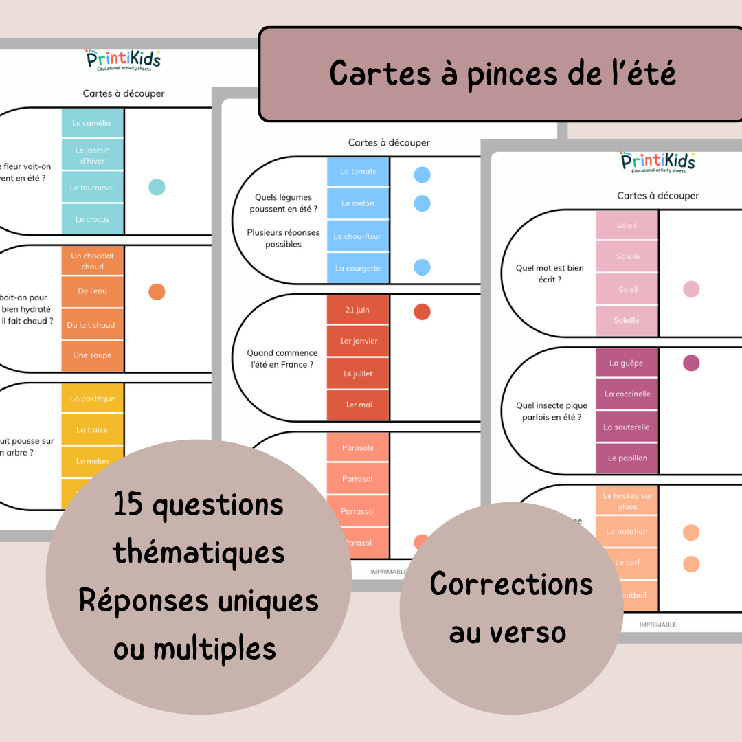 Pack jeux de l'été - 4 jeux éducatifs autour du vocabulaire - CP CE1