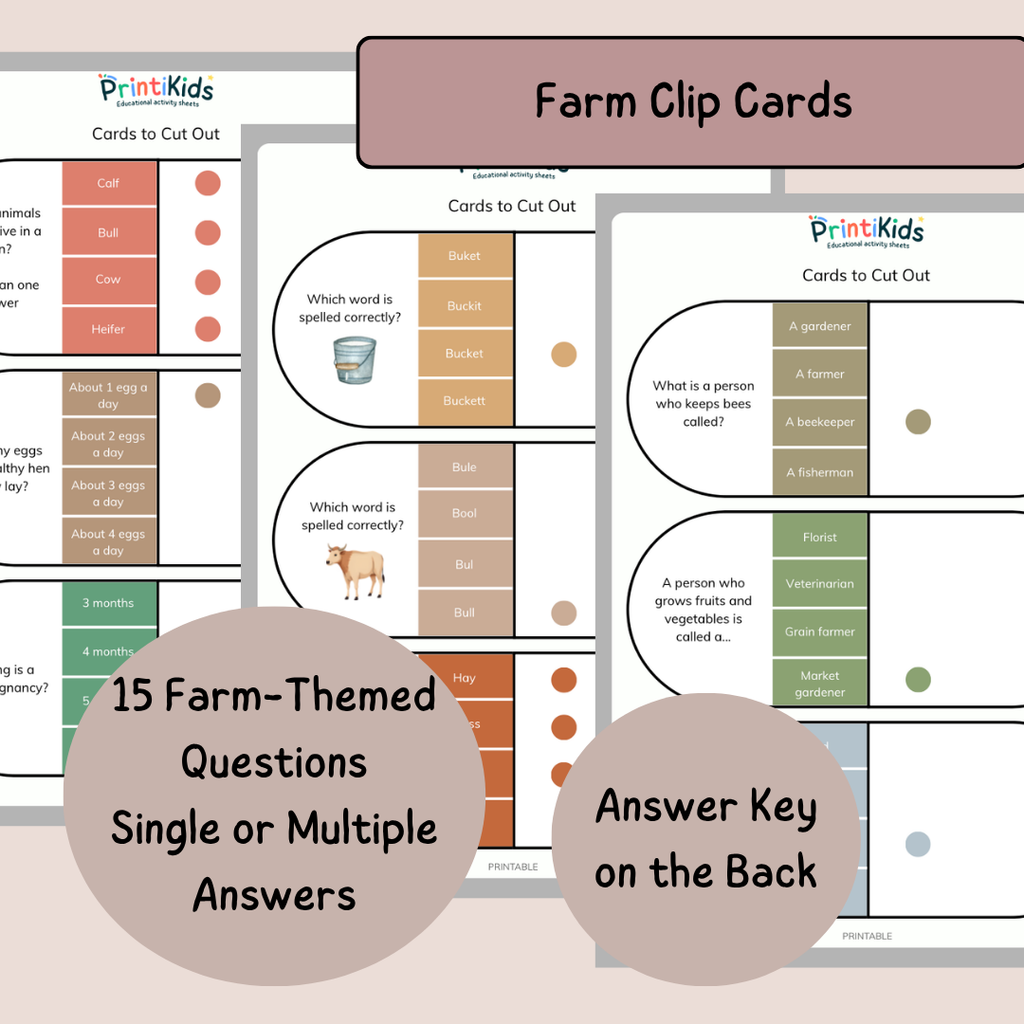 Farm Games Pack – Printable Literacy Games – Grade 1–2