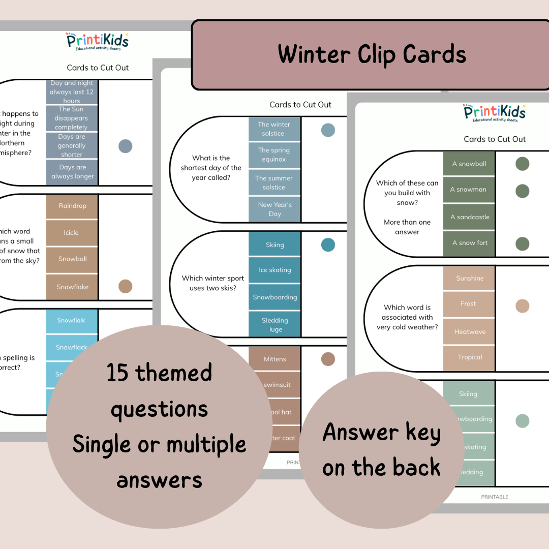 Winter Games Pack – 4 Educational Games – Grade 1–2