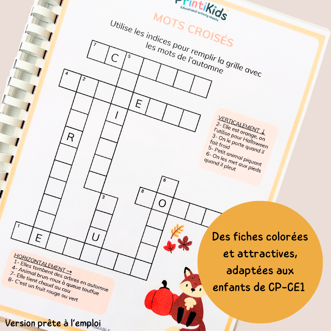 Pack activités automne – Pack de 20 fiches ludiques et éducatives - CP CE1