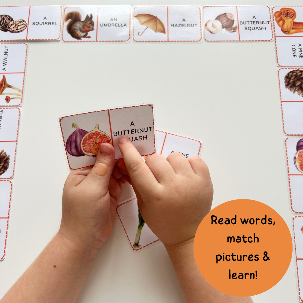 Fall Dominoes – Printable Reading & Vocabulary Game – Grade 1–2