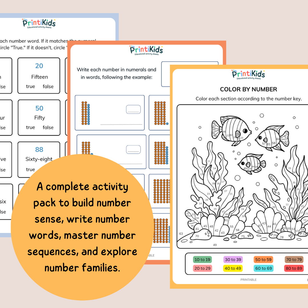 Number Words to 100 Activity Pack - Grade 1 / Year 2