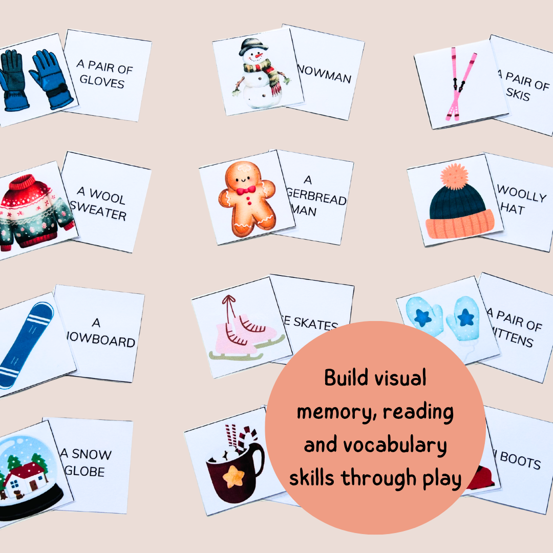 Winter Memory Game – Reading & Vocabulary – Grade 1–2