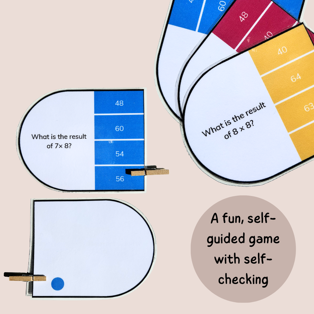 Multiplication Clip Cards – Times Tables Practice Activity (Ages 7–9 | Grade 2–3 / Year 3–4)