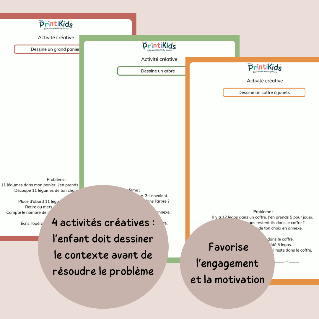 Pack soustractions – problèmes simples et illustrés - CP CE1