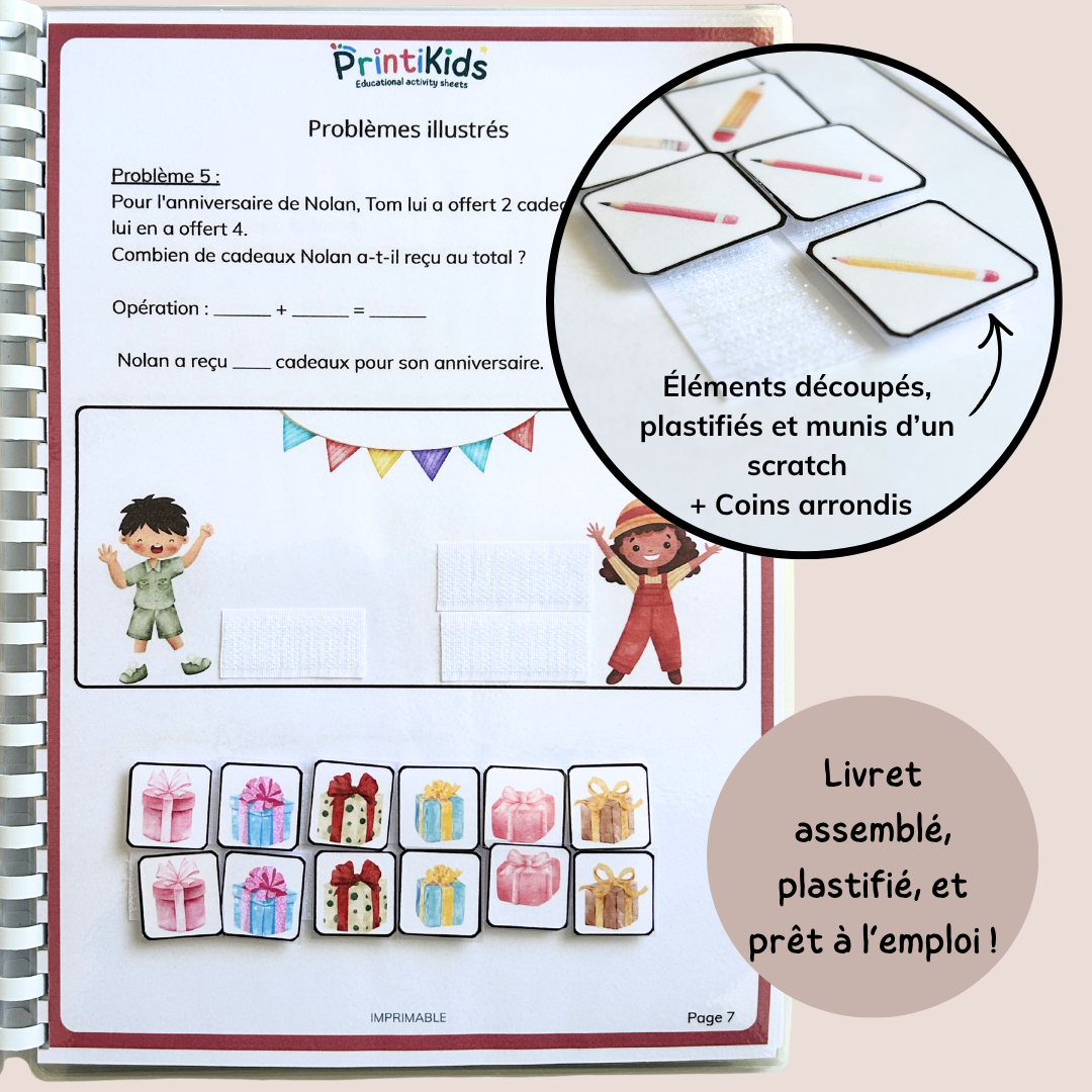 Pack d’additions – problèmes simples et illustrés - CP CE1