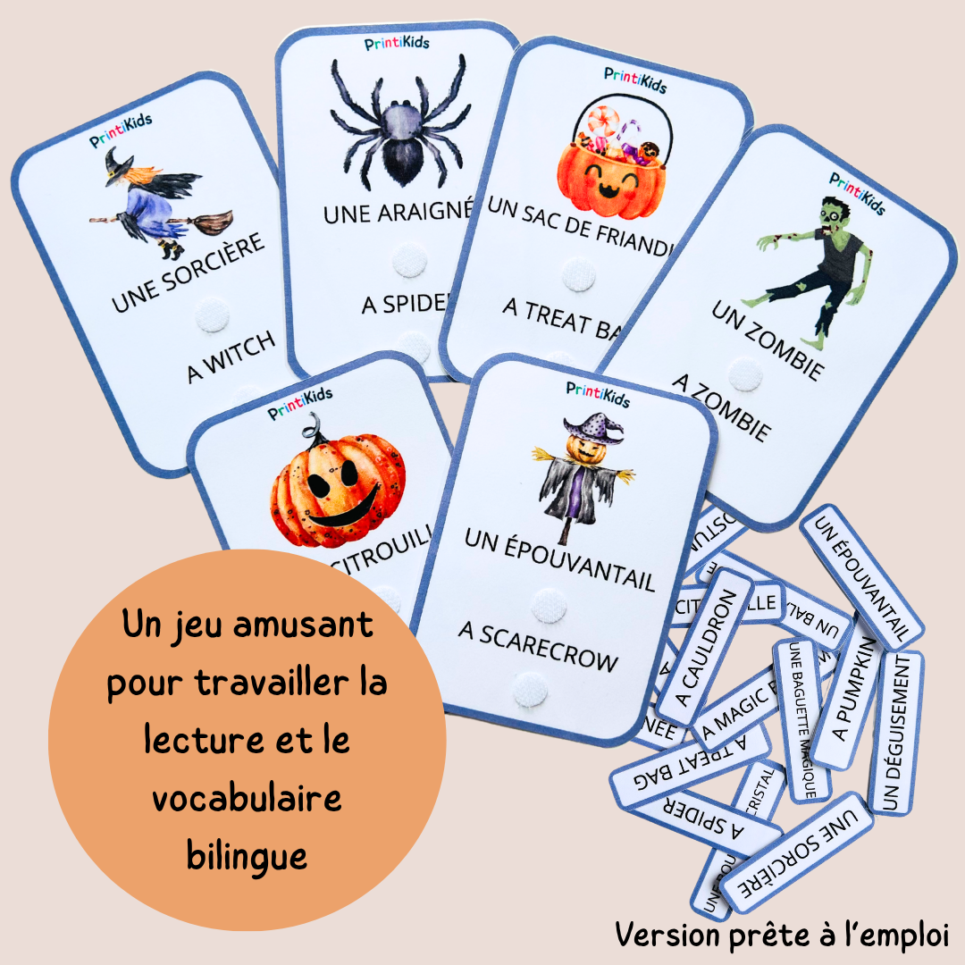 🇫🇷🇬🇧 Cartes de vocabulaire Halloween français anglais – GS CP CE1