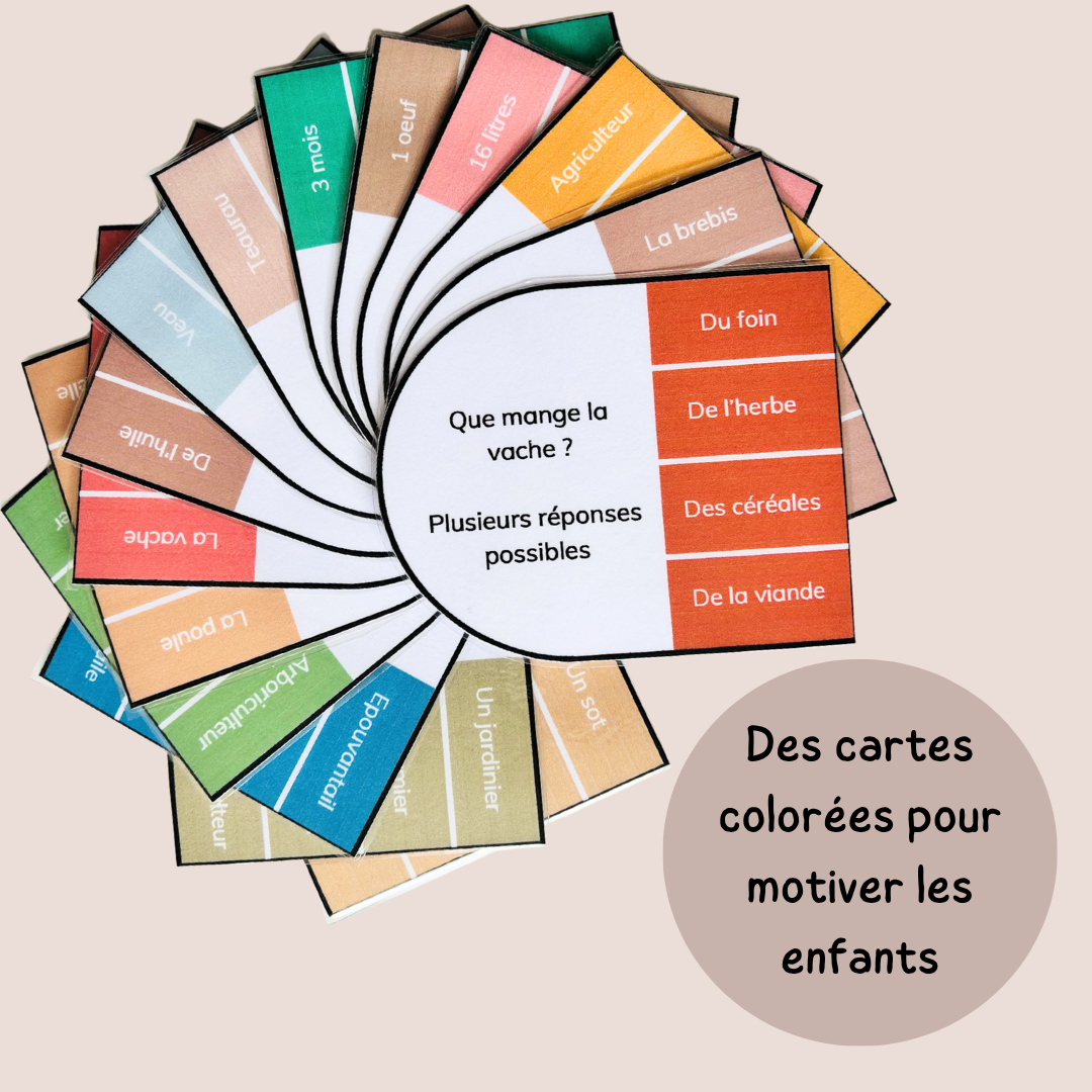 Cartes à pinces ferme – Lecture compréhension CP CE1