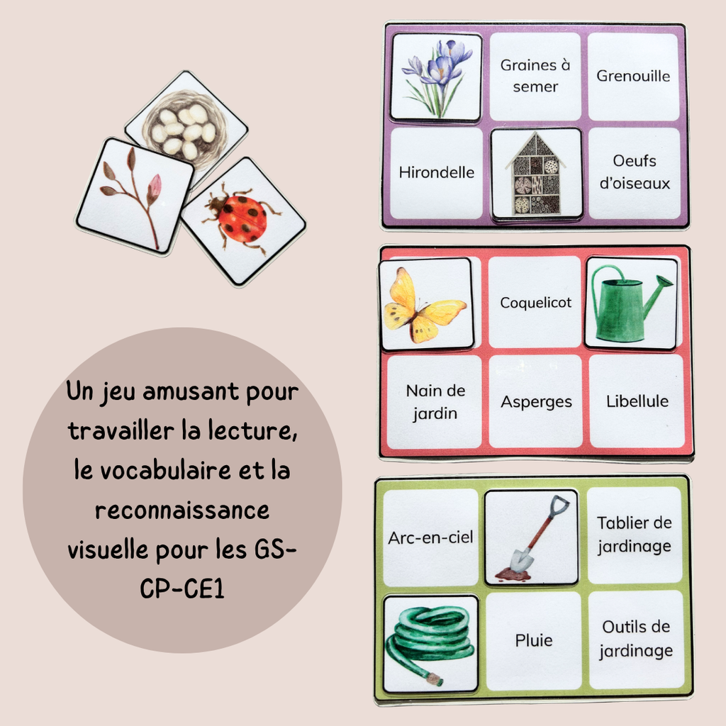 Loto de printemps – Jeu de lecture et vocabulaire CP CE1