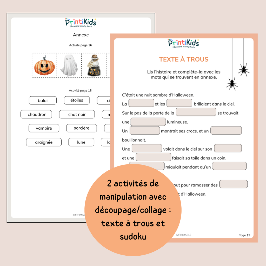 Pack d’activités Halloween – 20 activités éducatives – CP CE1