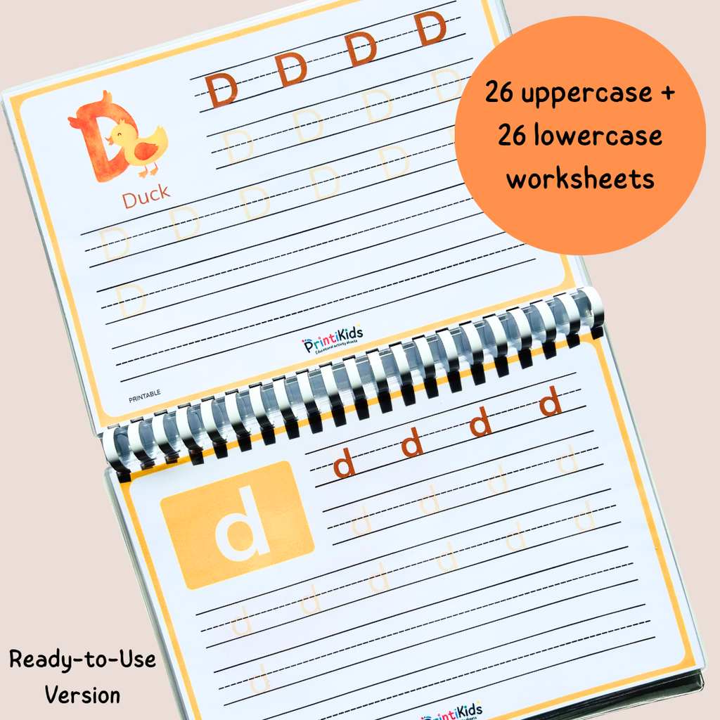 Animal Alphabet Handwriting Practice Worksheets A–Z Printable PDF – Pre-K Kindergarten Grade 1