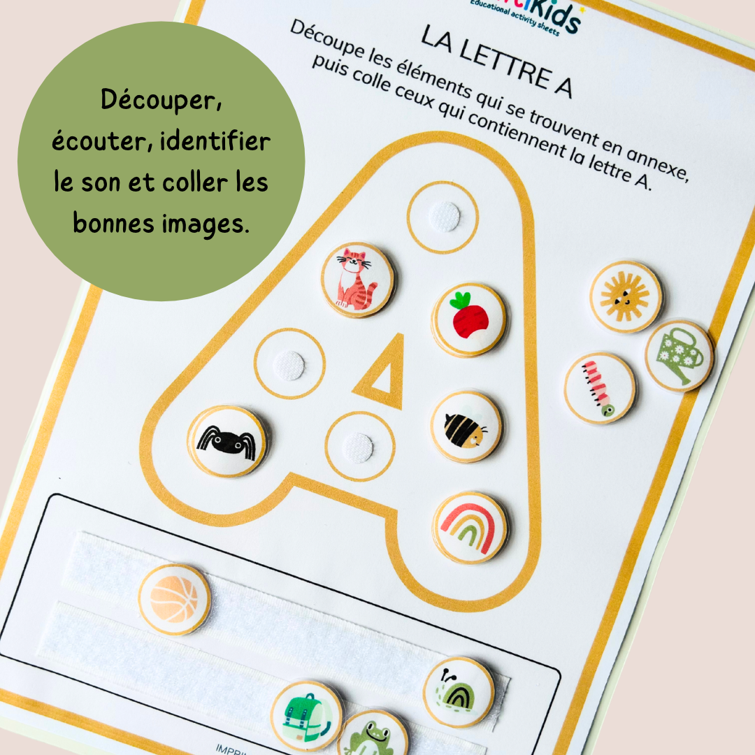 Alphabet et phonologie – activités lettres et sons avec découpage et collage - GS CP