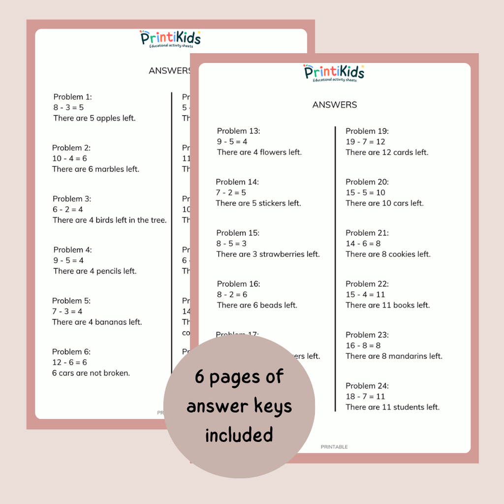 Addition and Subtraction Activities - Simple & Illustrated Math Problems - Grades 1-2